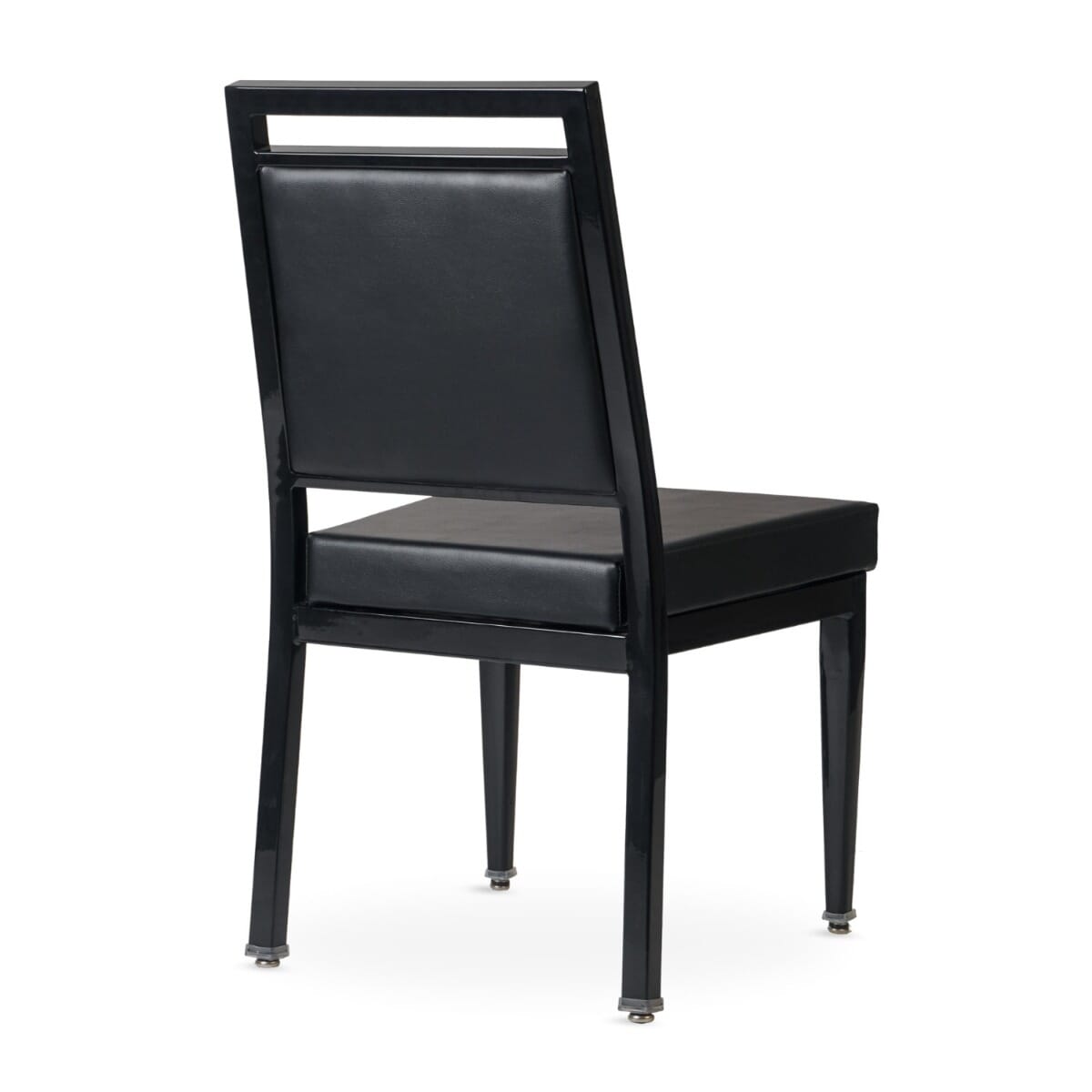 Atticus Prefabricated Black Steel Frame Banquet Chair with Vinyl Upholstery