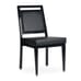 Atticus Prefabricated Black Steel Frame Banquet Chair with Vinyl Upholstery