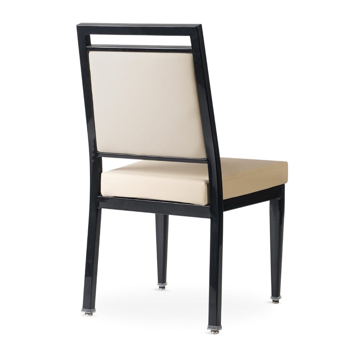 Atticus Prefabricated Black Steel Frame Banquet Chair with Beige Vinyl