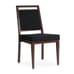 Atticus Prefabricated Brown Steel Frame Banquet Chair with Black Fabric Upholstery