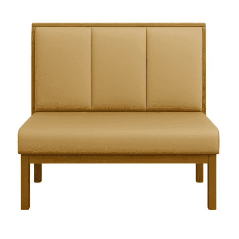 Marrow Vertical Panel-Back Booth with Wood Base