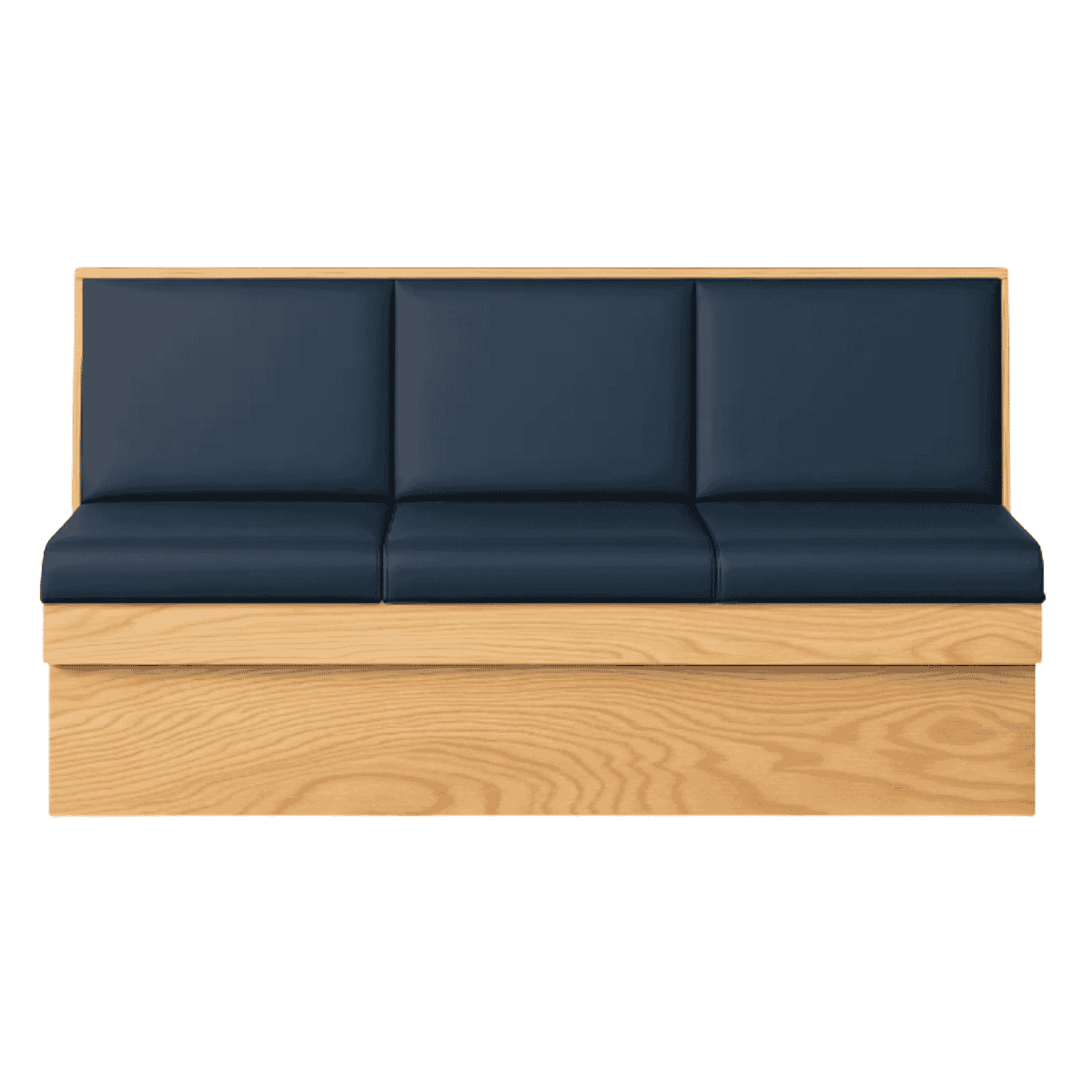 Braylin Booth with Tailored Segmented Cushions & Light Wood Base