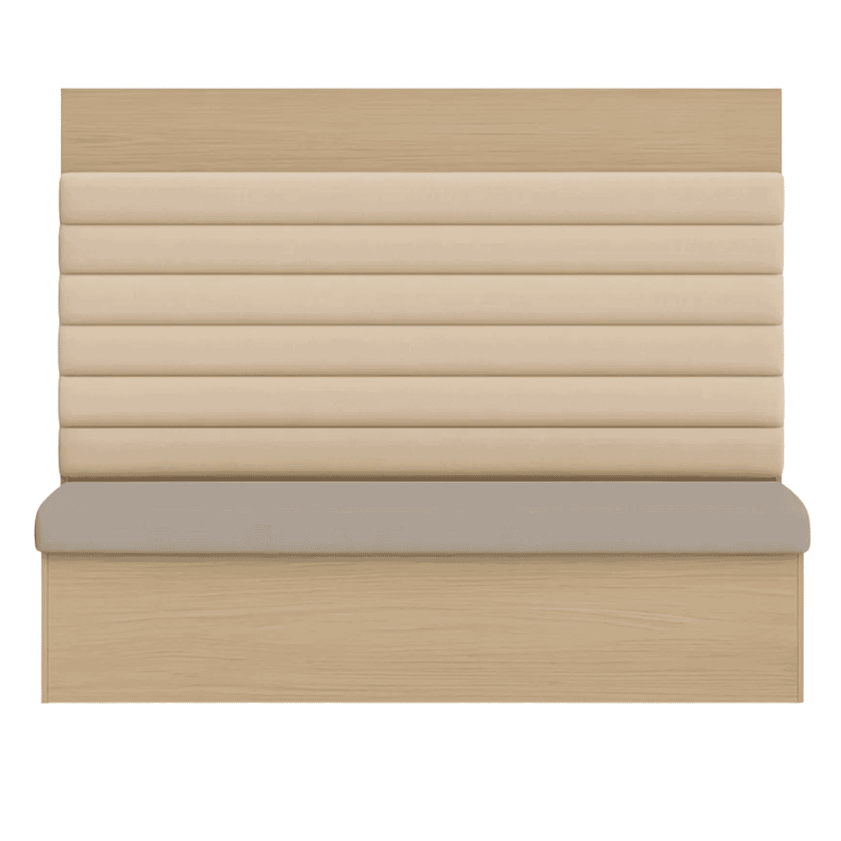 Solvi Horizontal Channel-Back Restaurant Booth with Wood Base