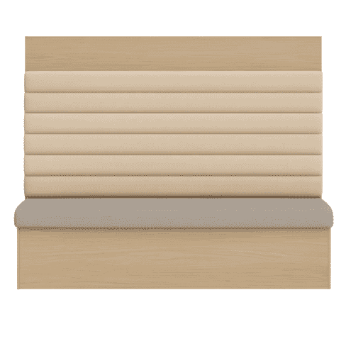 Solvi Horizontal Channel-Back Restaurant Booth with Wood Base