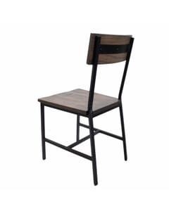 Oak Wood Industrial Steel Frame Restaurant Chair