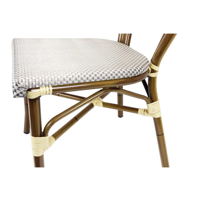 Stackable Aluminum Frame Bamboo Look Outdoor Chair With Rounded Back - Aluminum Bamboo Outdoor Furniture Stackable Aluminum Frame Bamboo Look Outdoor Chair With Rounded Back - Aluminum Bamboo Outdoor Furniture