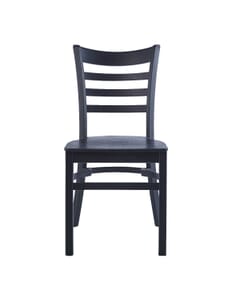 Stackable Ladderback Indoor/Outdoor Restaurant Chair in Black 