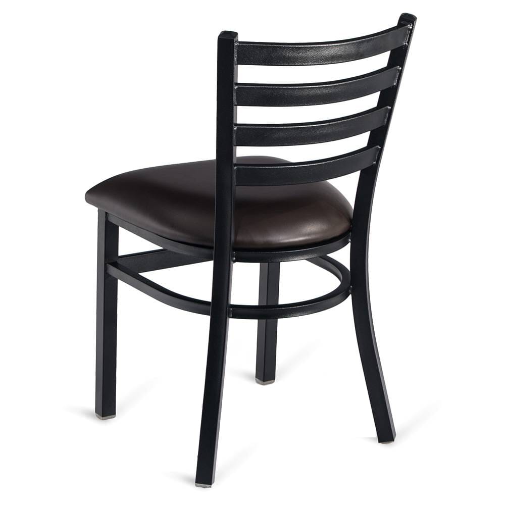 Metal Ladderback Side Chair in Black