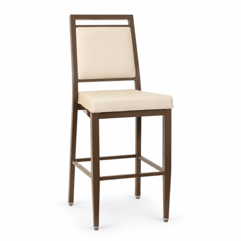 Atticus Prefabricated Brown Steel Frame Banquet Bar Stool