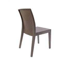 Curved-Back Cappuccino Wicker Look Resin Restaurant Chair