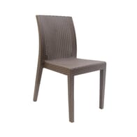 Curved-Back Cappuccino Wicker Look Resin Restaurant Chair