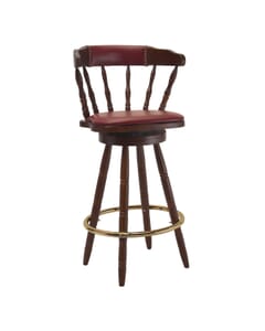 Upholstered Seat and Back Captain Mate Side Barstool with Nailhead Trim 
