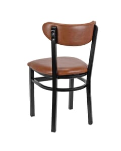 Metal Kidney Side Chair with Upholstered Seat and Back