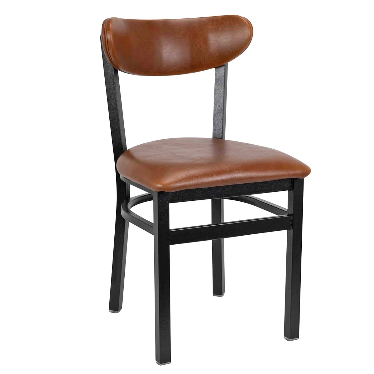 Metal Kidney Side Chair with Upholstered Seat and Back
