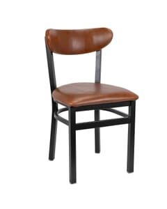 Metal Kidney Side Chair with Upholstered Seat and Back