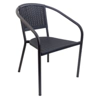 Stackable Brown Aluminum Chair With Resin Seat and Back