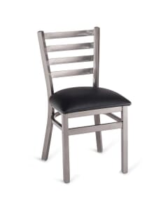 Metal Ladderback Side Chair in Walnut