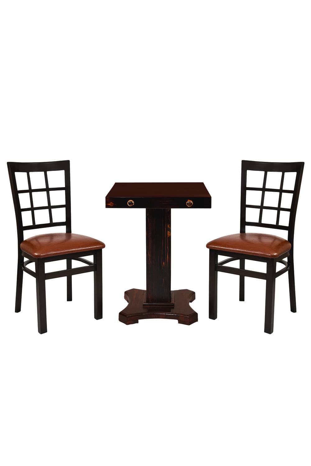 Lattice Back Metal Side Chair