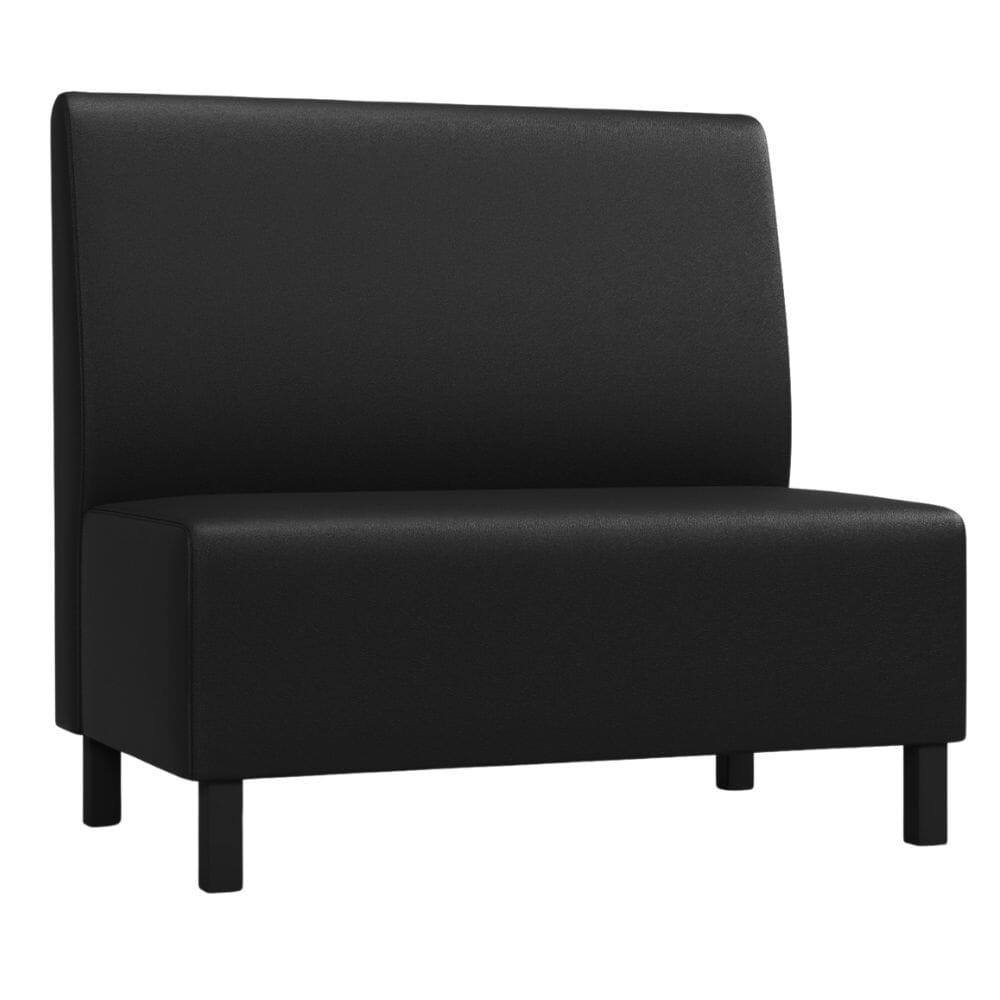 Quick Ship Hannah Modular Black Restaurant Single Booth - 2 Seater