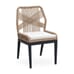 geometric woven pattern tan rope outdoor restaurant chair