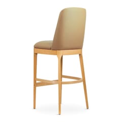 Custom Upholstered Townsend Wood Commercial Dining Bar Stool in Natural Finish