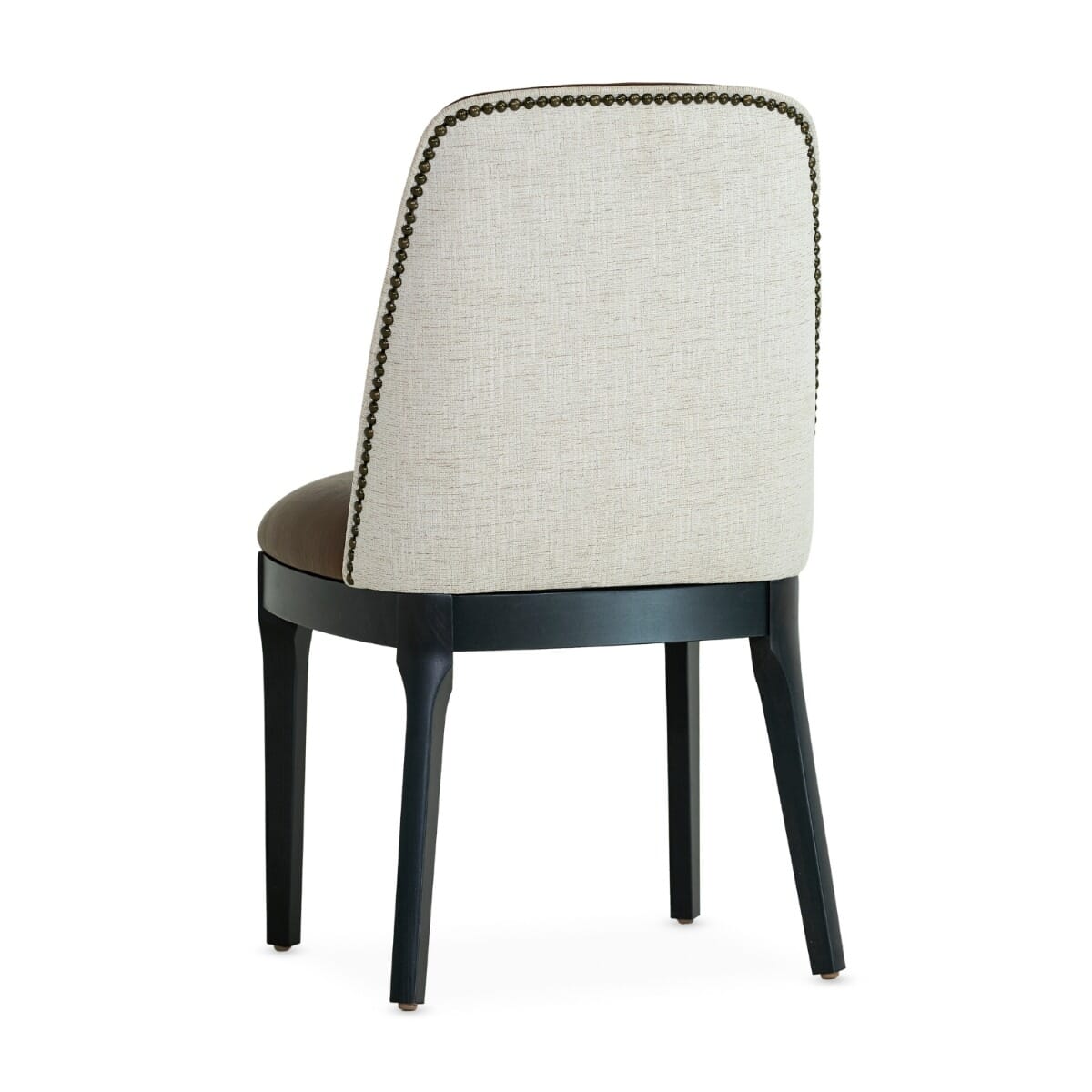 Custom Fully Upholstered Townsend Solid Wood Restaurant Chair in Black with Nailhead Trim