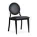 Elio Prefabricated Black Steel Frame Banquet Chair with Vinyl Upholstery