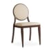 Elio Prefabricated Brown Steel Frame Banquet Chair with Beige Vinyl