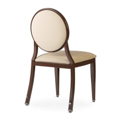 Elio Prefabricated Brown Steel Frame Banquet Chair with Beige Vinyl