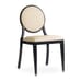 Elio Prefabricated Black Steel Frame Banquet Chair with Beige Vinyl