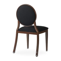 Elio Prefabricated Brown Steel Frame Banquet Chair with Black Fabric