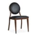 Elio Prefabricated Brown Steel Frame Banquet Chair with Black Vinyl