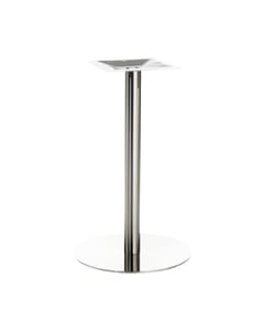 Contemporary Commercial Round Restaurant Table Base in Brushed Stainless Steel 