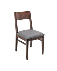 Solid Beechwood Squareback Chair with Upholstered Seat and Back (Front)