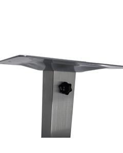 Contemporary Outdoor Table Base with Umbrella Hole Brushed in Stainless Steel