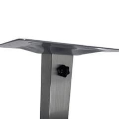 Contemporary Outdoor Table Base with Umbrella Hole Brushed in Stainless Steel