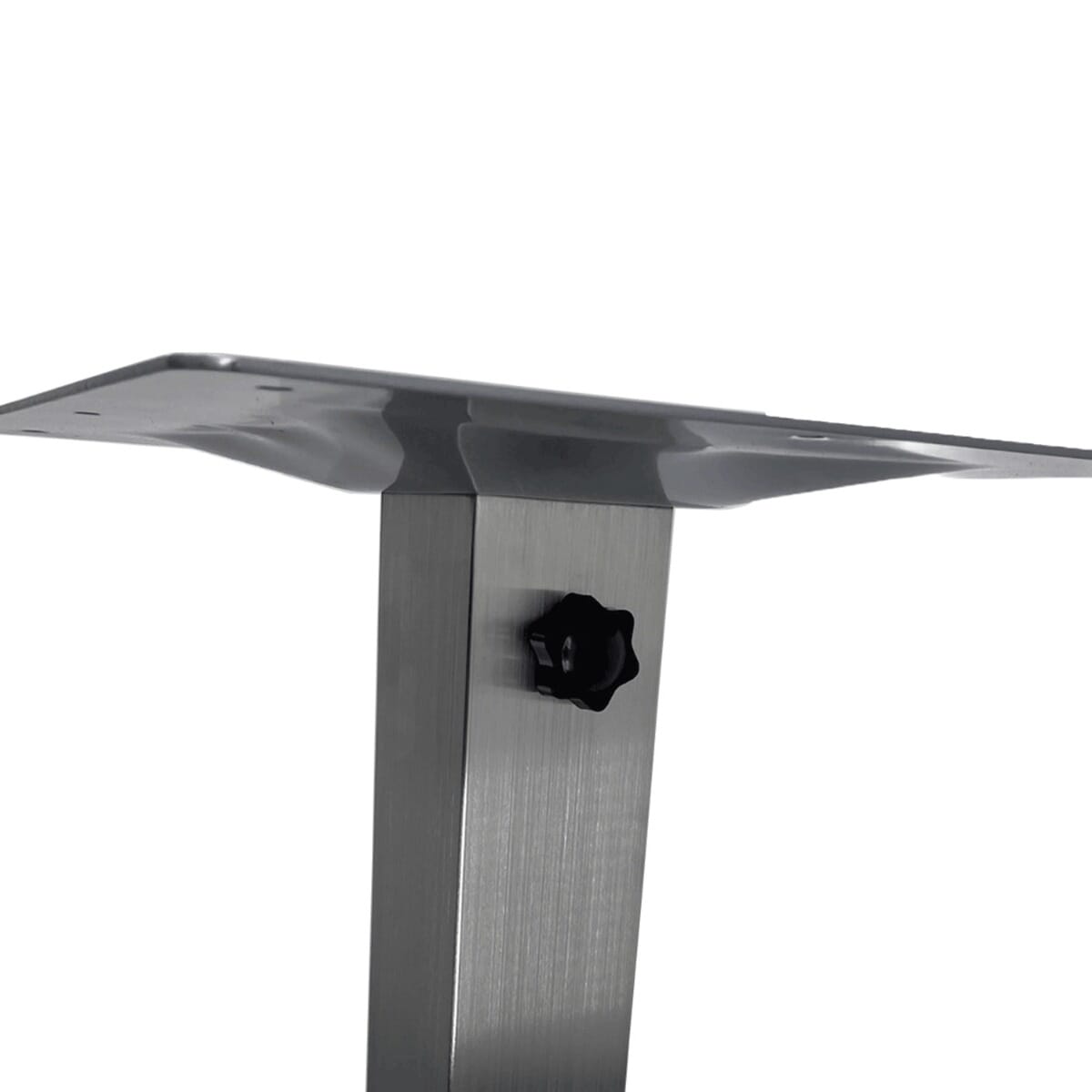 Contemporary Outdoor Table Base with Umbrella Hole Brushed in Stainless Steel