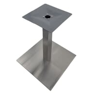 Contemporary Outdoor Table Base with Umbrella Hole Brushed in Stainless Steel