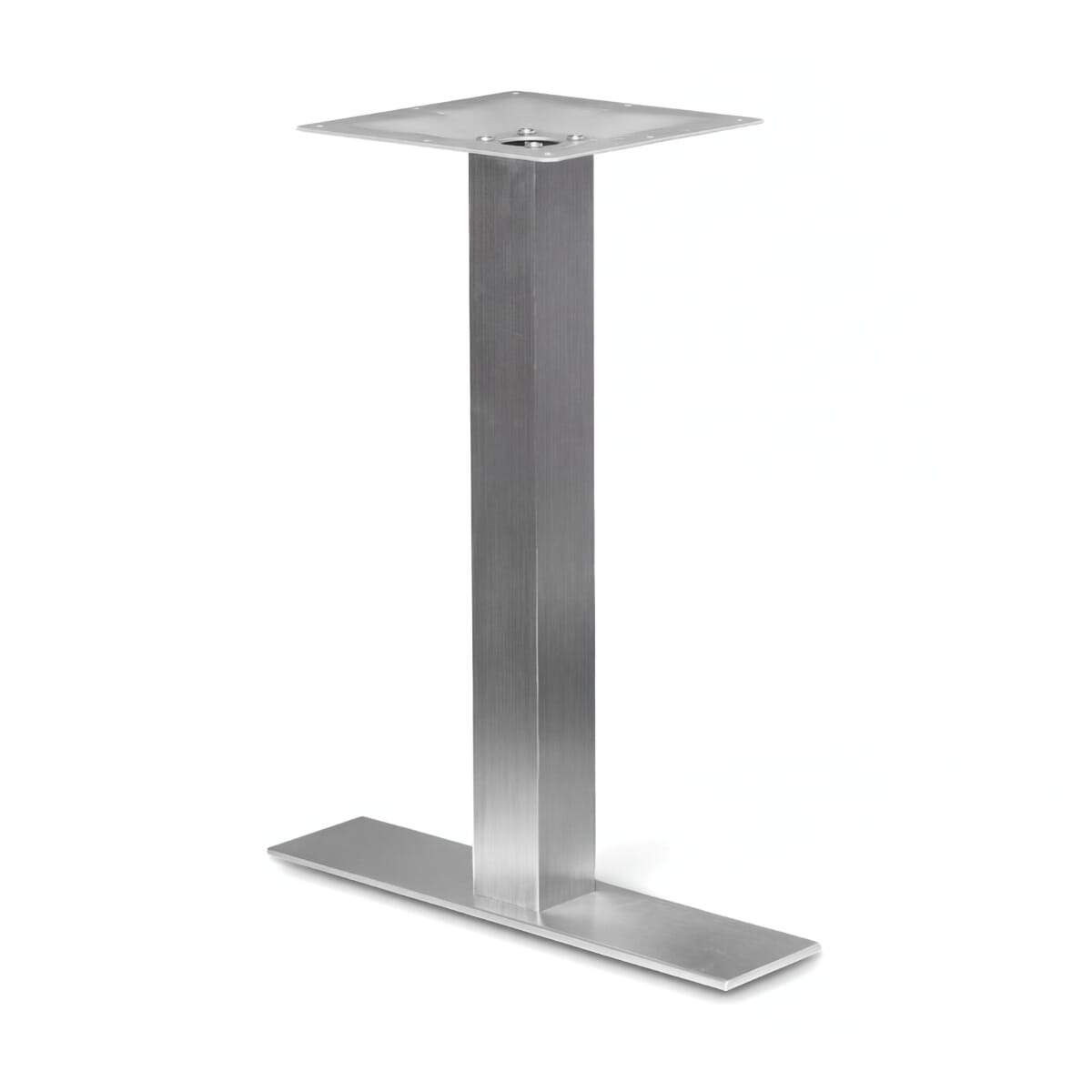 Contemporary Brushed Stainless Steel Single Slat Restaurant Table Base (5&Prime; x 22&Prime;)