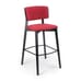 Solid Wood Fully Upholstered Restaurant Bar Stool in Black