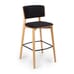Solid Wood Fully Upholstered Restaurant Bar Stool in Natural
