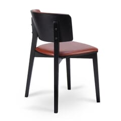 Solid Wood Fully Upholstered Restaurant Chair in Black
