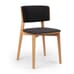Solid Wood Fully Upholstered Restaurant Chair in Natural