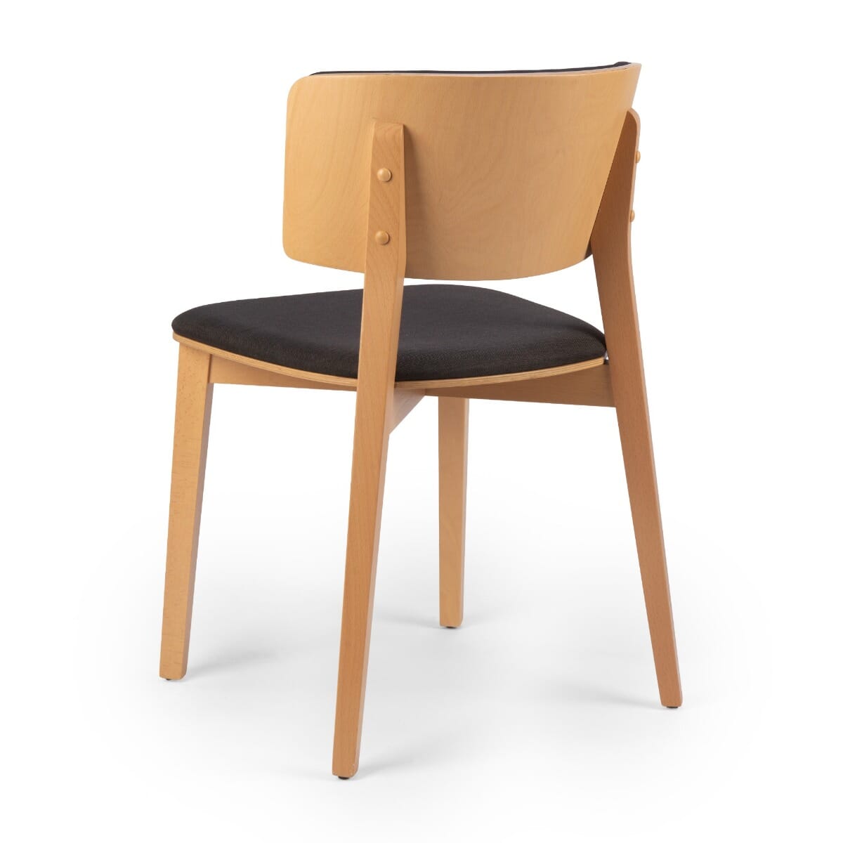 Solid Wood Fully Upholstered Restaurant Chair in Natural