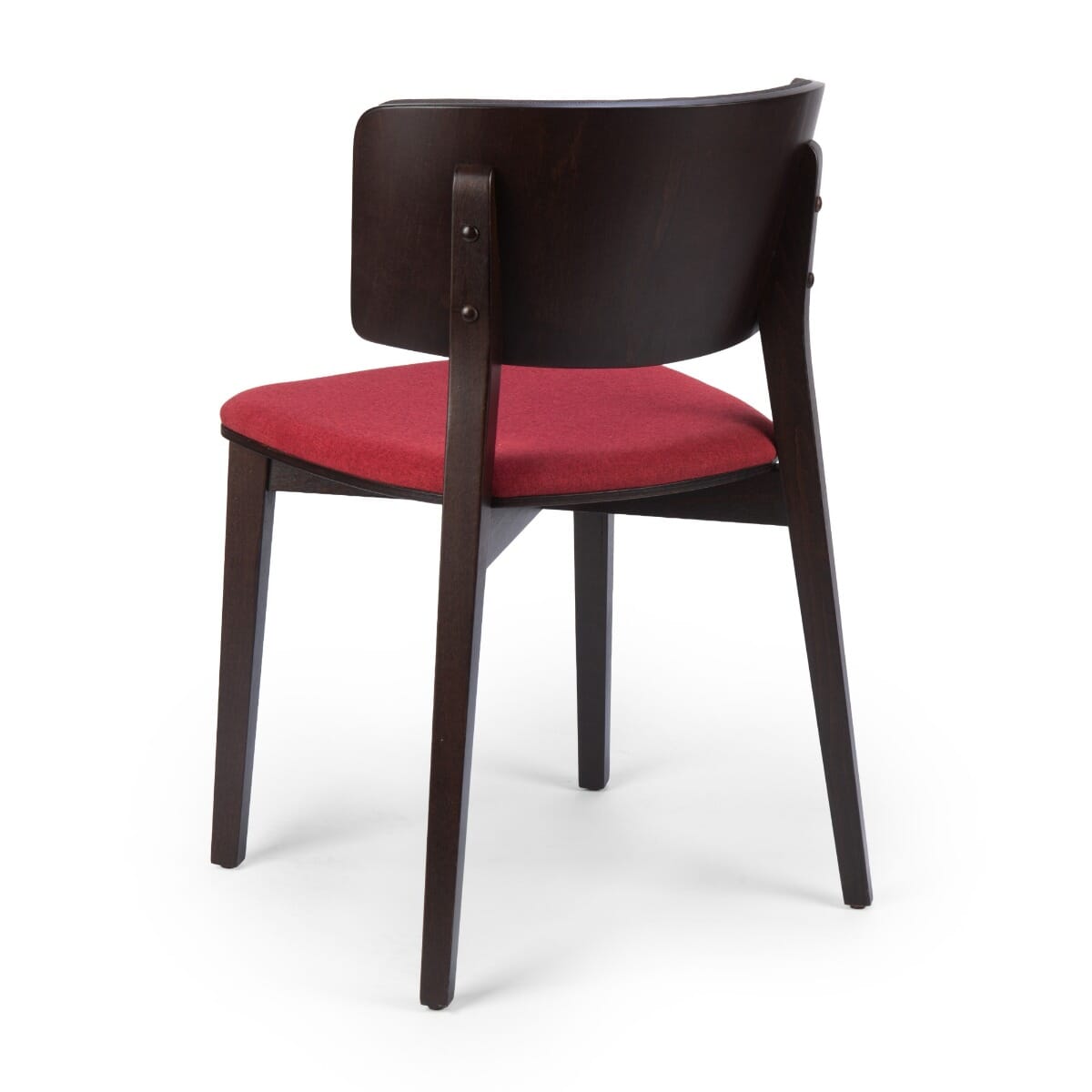 Solid Wood Fully Upholstered Restaurant Chair in Walnut