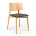 Solid Wood Upholstered Restaurant Chair with Wood Back in Natural