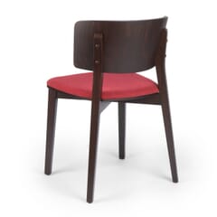 Solid Wood Upholstered Restaurant Chair with Wood Back in Walnut