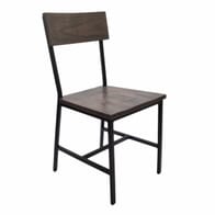 American Oak Wood Industrial Steel Frame Restaurant Chair