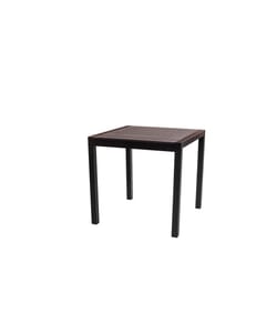 Synthetic Teak Wood Slats Table in Brushed Brown 