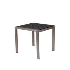 Synthetic Teak Wood Slats Table in Black